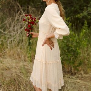 MIKAROSE Yellow-Cream Dress